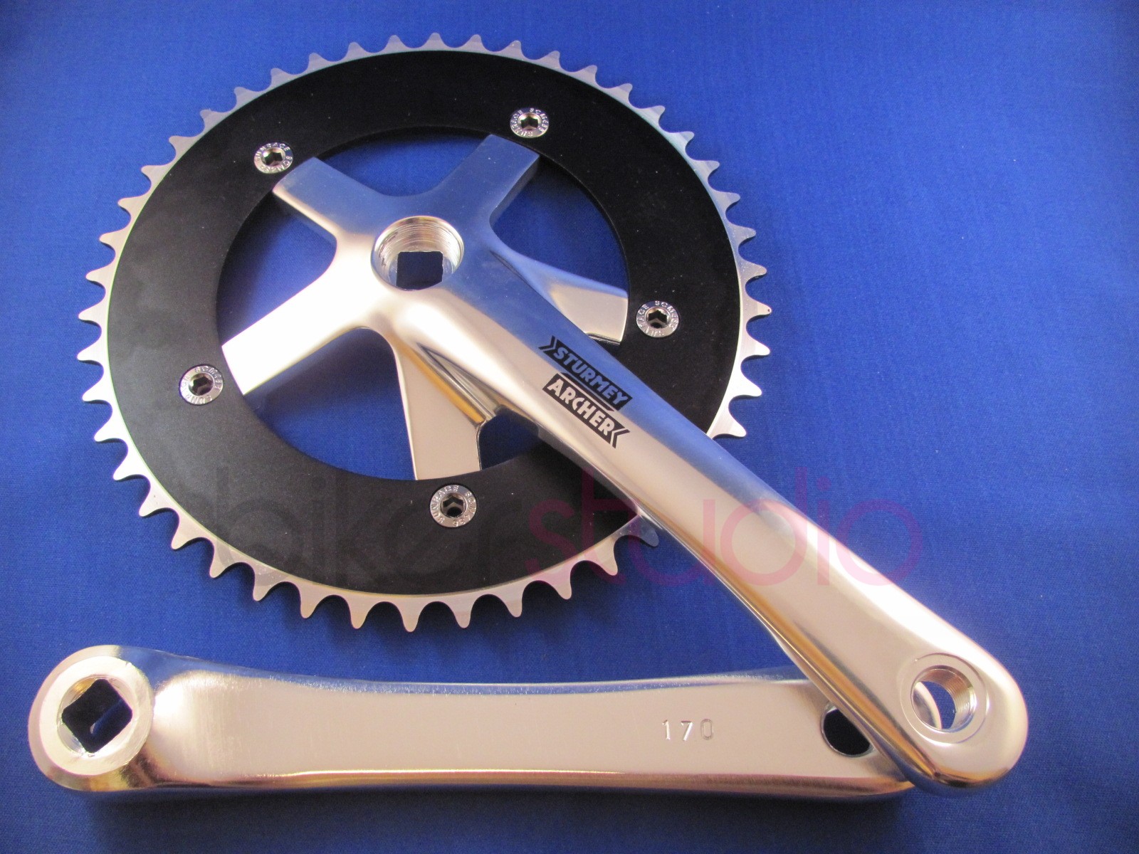 Sturmey Archer FCT 42T - Pédalier 48T 170 mm, pignon fixe, pédalier de
